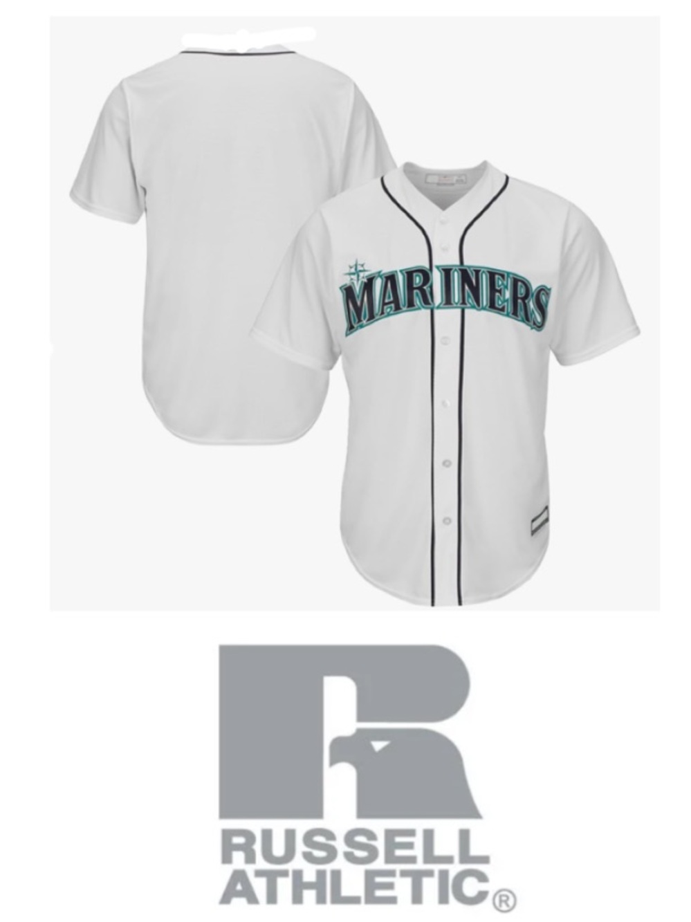 Seattle Mariners Russell Athletic Men’s Vintage 90’s Jersey -Blank (No Name)